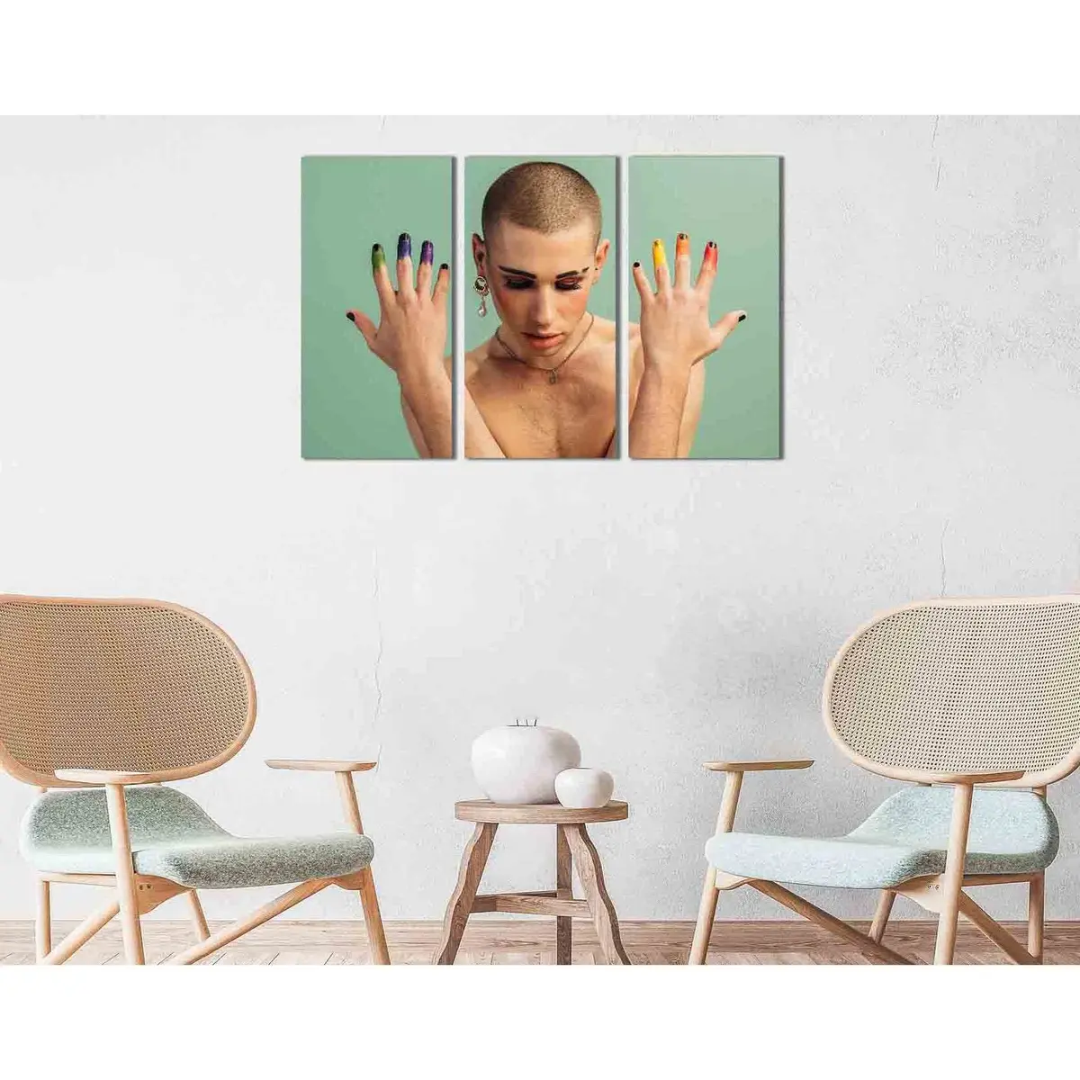 Gender-Fluid Male Art Print #2138 — Premium Ready-to-Hang Canvas Wall Decor