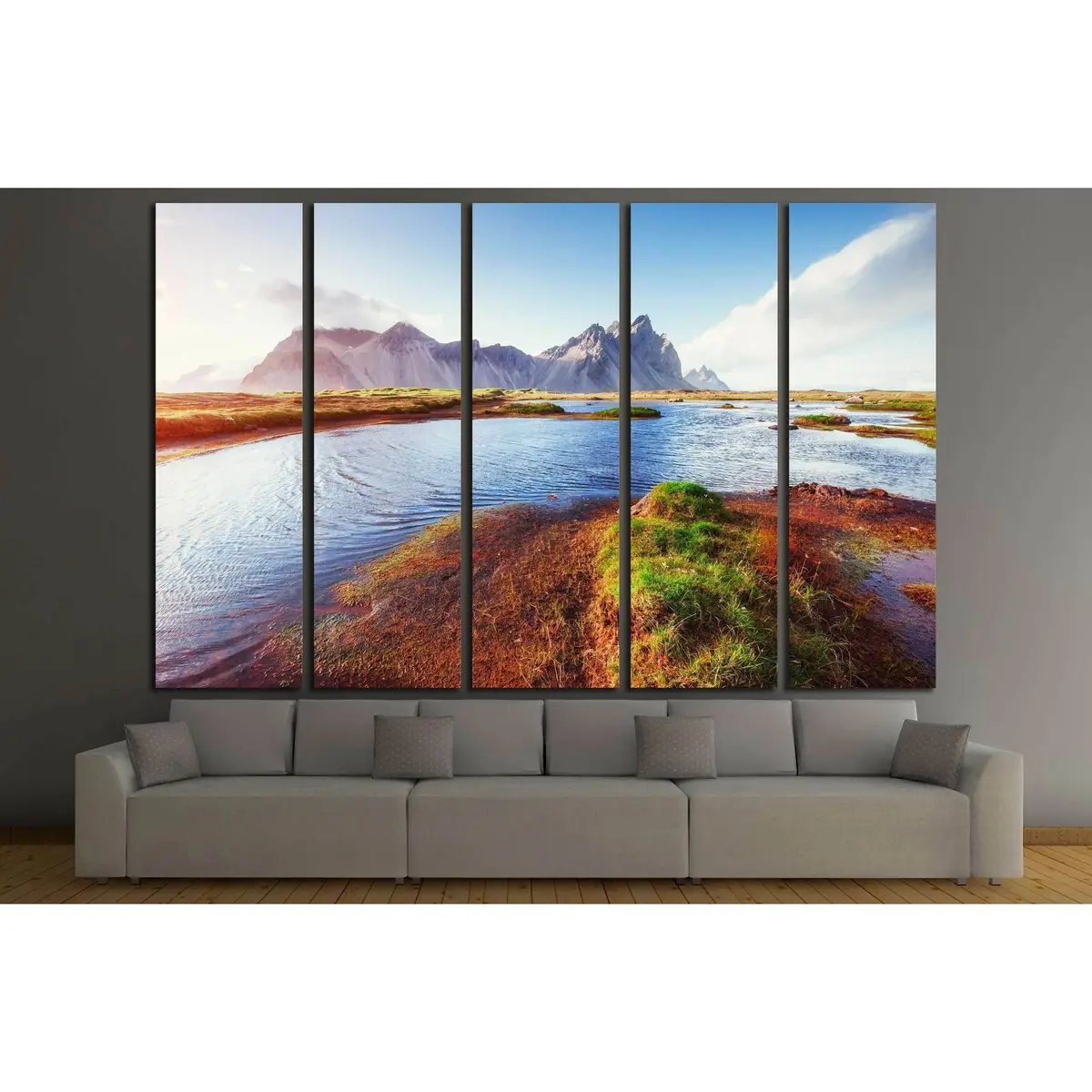Serene Snowy Mountain and Glacier Landscape Canvas Wall Art #3167 - Image 3