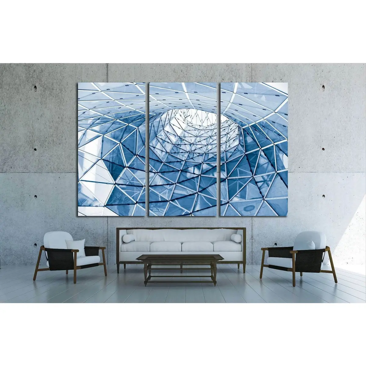 Geometric Glass Facade №1592 Ready To Hang Canvas Print 2