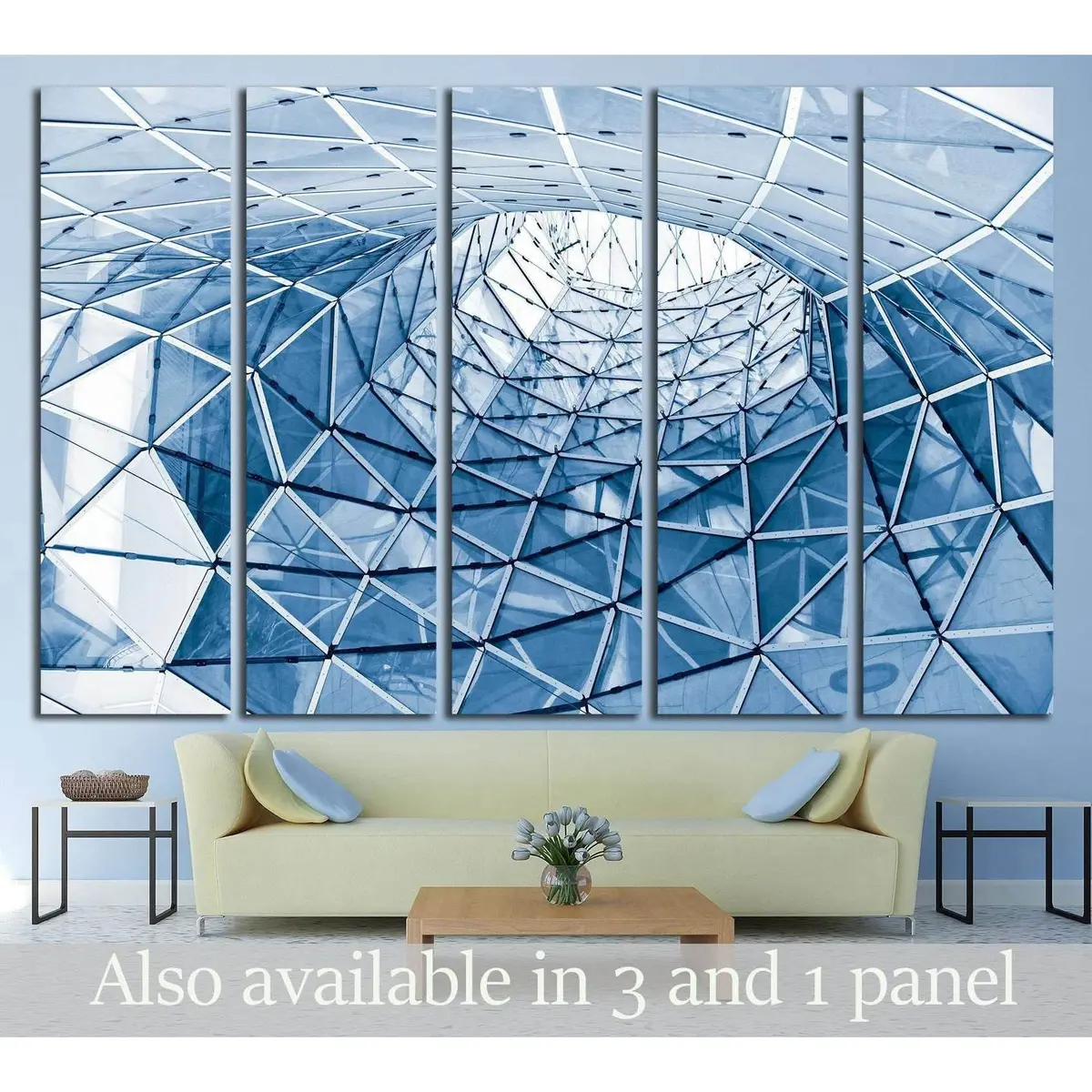 Geometric Glass Facade №1592 Ready To Hang Canvas Print 1