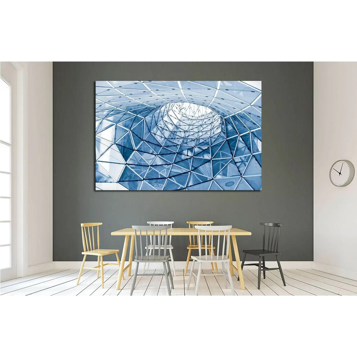 Geometric Glass Facade №1592 Ready To Hang Canvas Print 3