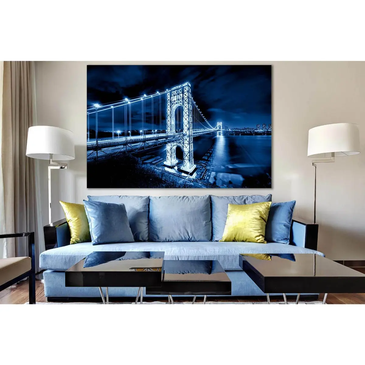 George Washington Bridge Wall Art №Sl1094 Ready To Hang Canvas Print 1