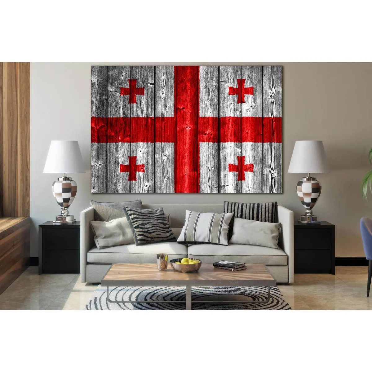 Georgia Flag On Wood №Sl1171 Ready To Hang Canvas Print 2