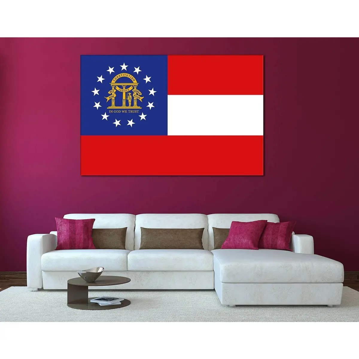 Georgia State Flag №837 Ready To Hang Canvas Print 3