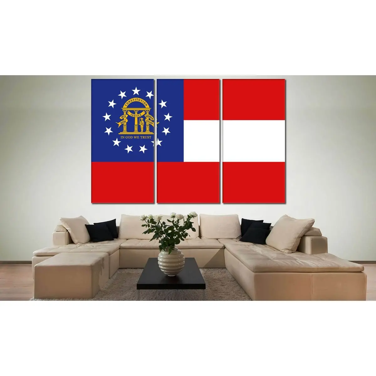 Georgia State Flag №837 Ready To Hang Canvas Print 5