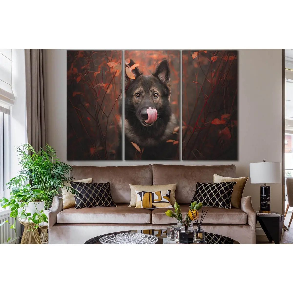 German Shepherd Licking Muzzle №Sl1046 Ready To Hang Canvas Print 5