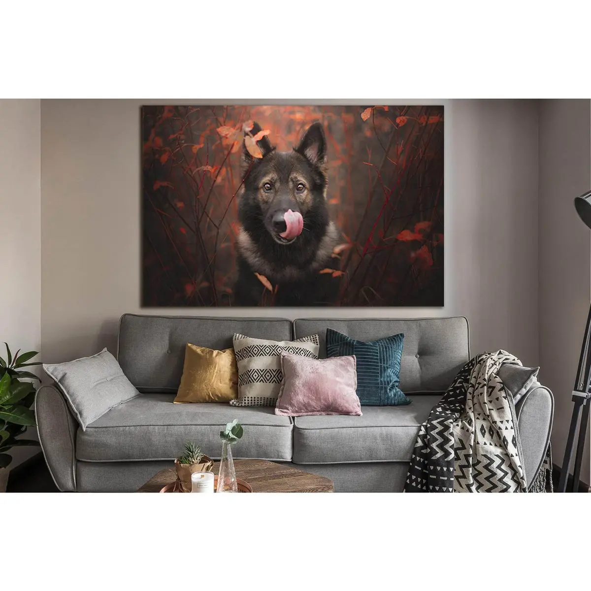 German Shepherd Licking Muzzle №Sl1046 Ready To Hang Canvas Print 2