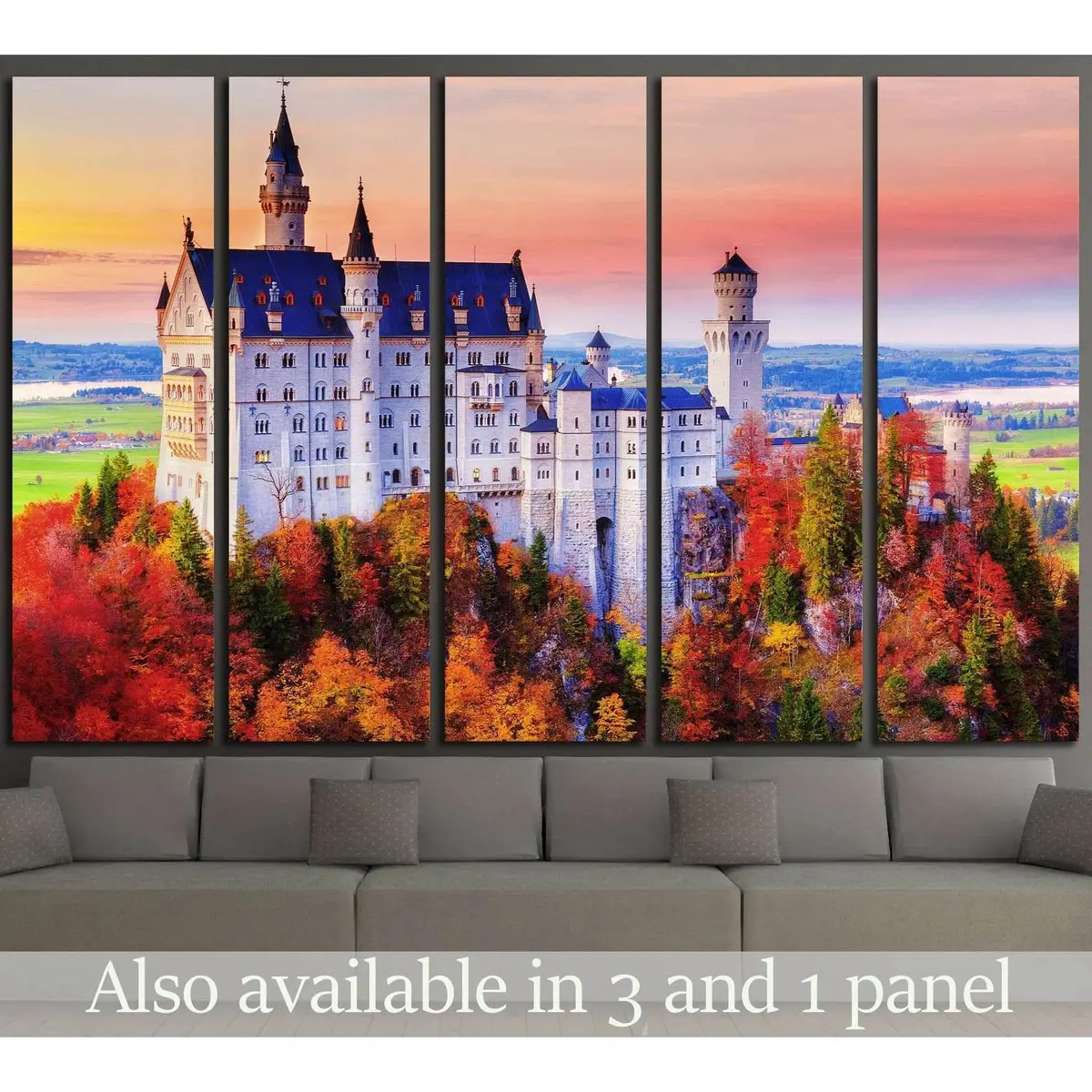 Neuschwanstein Castle in Germany – Ready-to-Hang Canvas Wall Art #1804