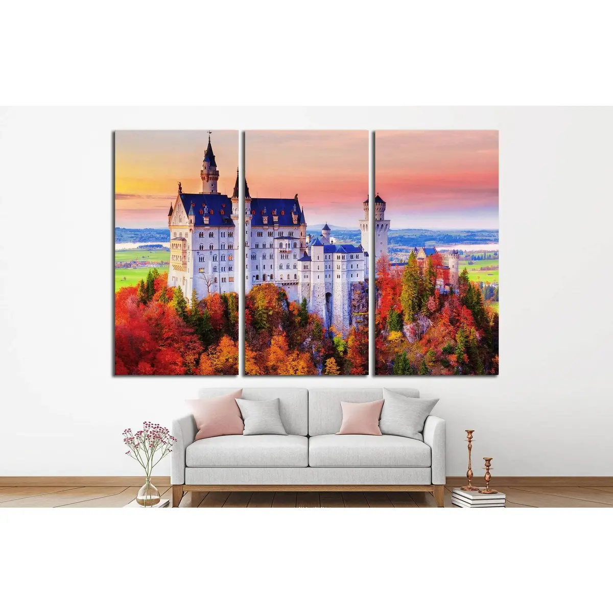 Germany, Neuschwanstein Castle №1804 Ready To Hang Canvas Print 5