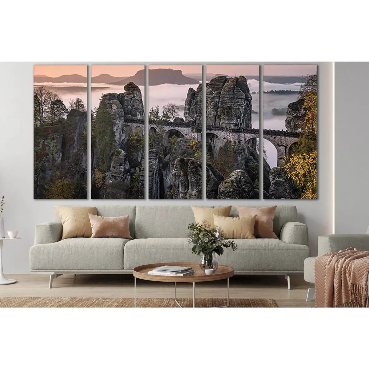 Bastei Bridge Canvas Wall Art – Ready-to-Hang Landscape Print from Saxony, Germany - Image 3