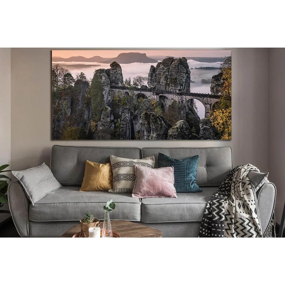Germany Saxony Bastei Bridge №Sl1100 Ready To Hang Canvas Print 1