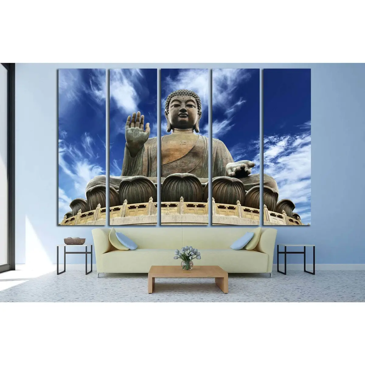 Large Buddha Canvas Wall Art – Pre-Strung #700 Print - Image 3