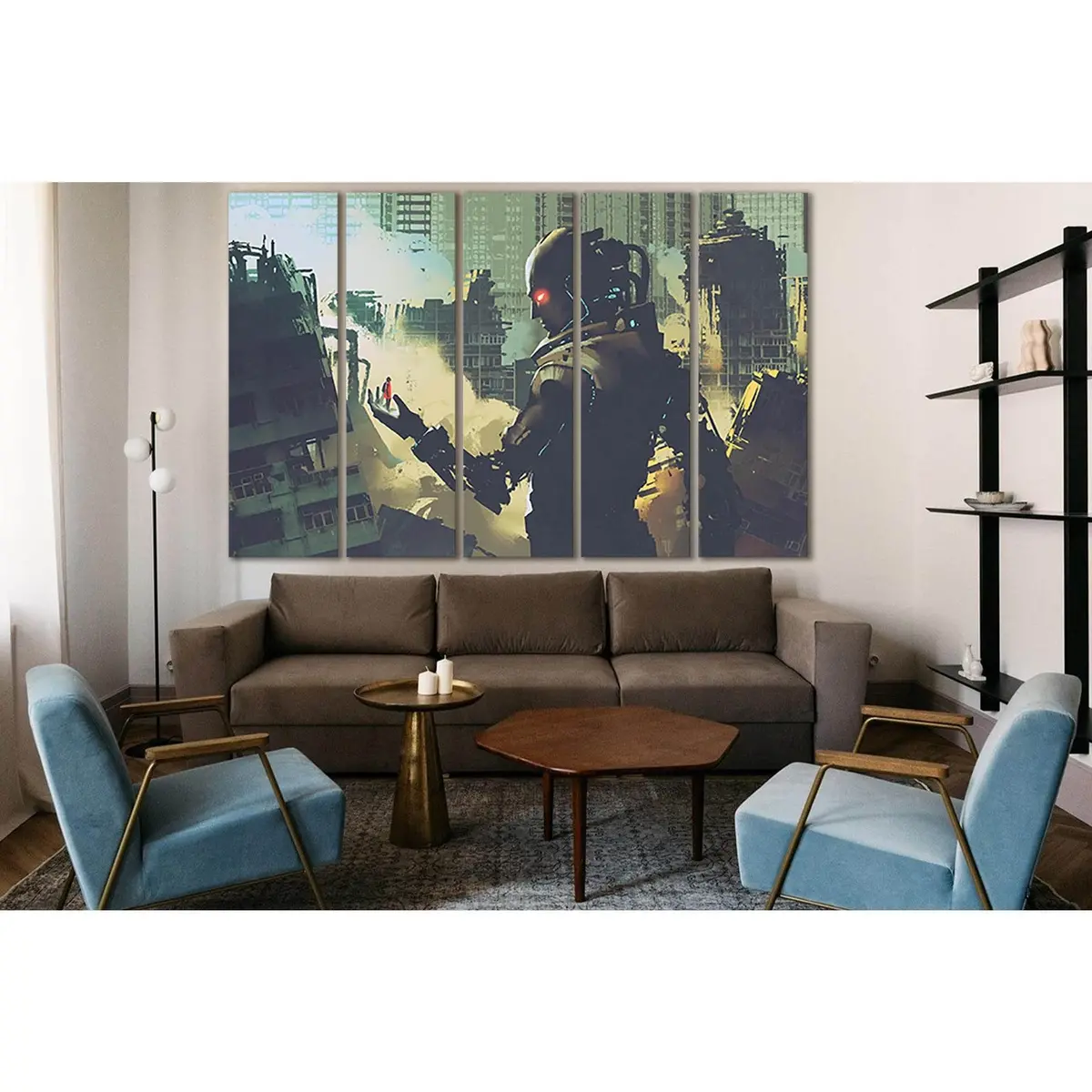 Futuristic Giant Robot Canvas Art №SL1284 – Premium Ready-to-Hang Wall Decor
