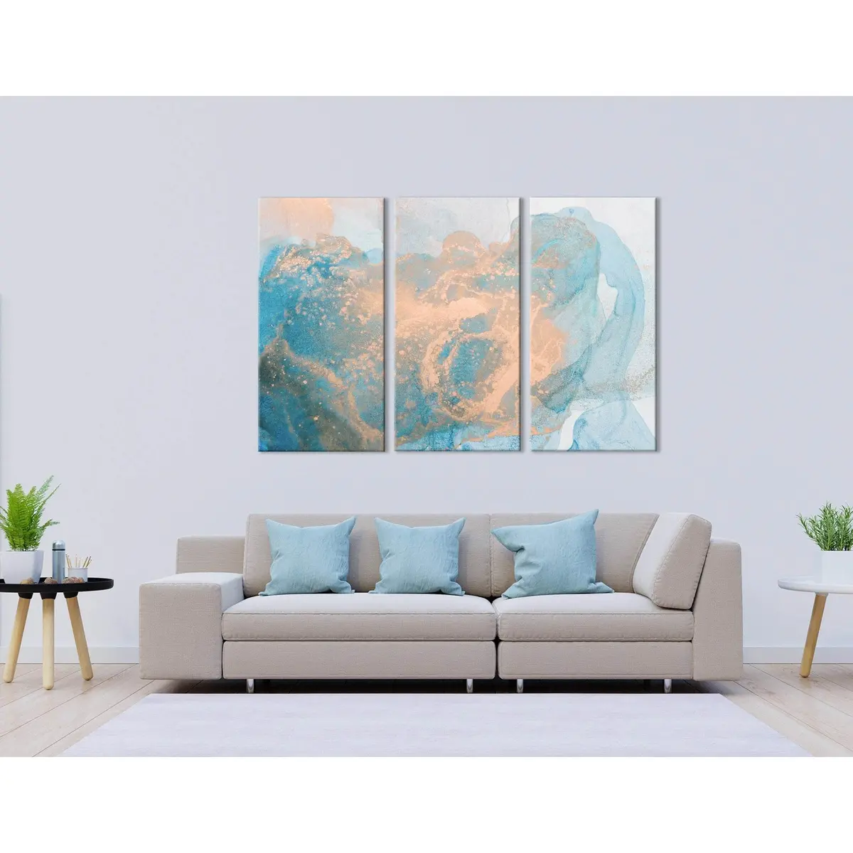 Ginger And Blue Abstract №04296 Ready To Hang Canvas Print 5