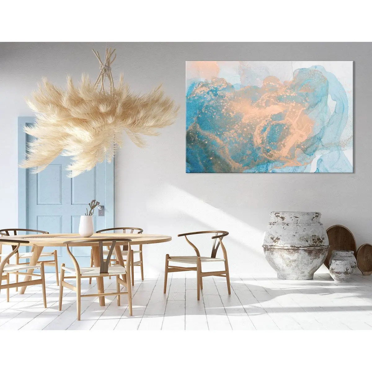 Ginger And Blue Abstract №04296 Ready To Hang Canvas Print 3