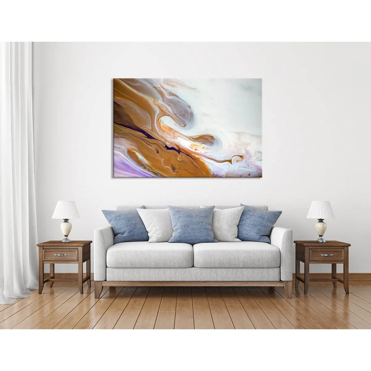 Ginger And White Abstract №04382 Ready To Hang Canvas Print 3
