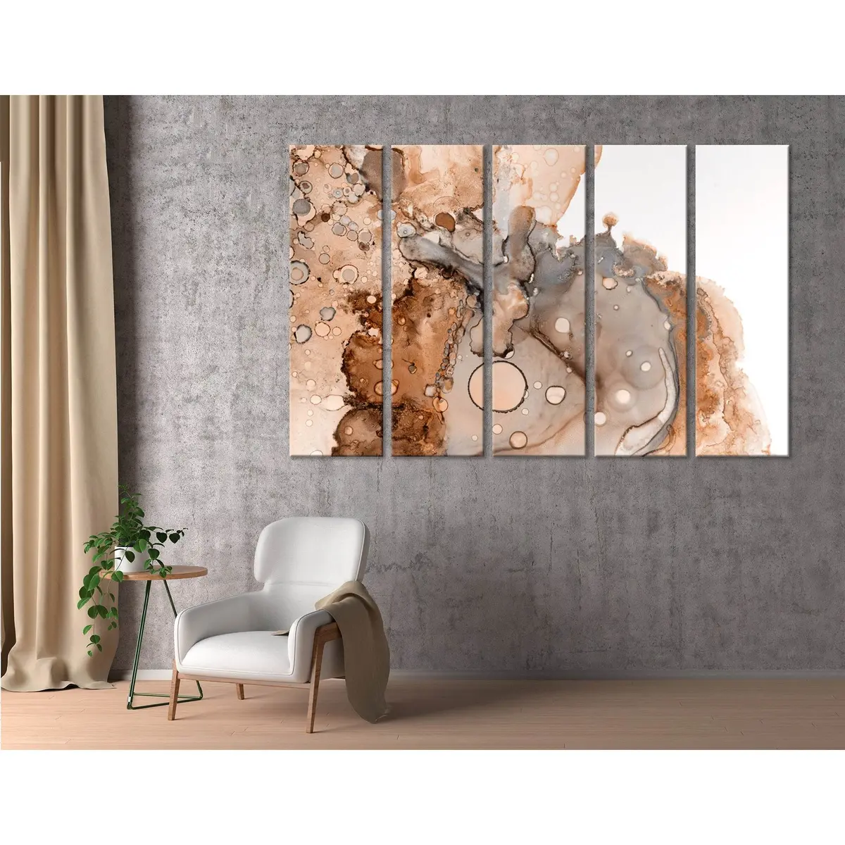 Ginger Octopus Abstract Canvas Wall Art Print №04272