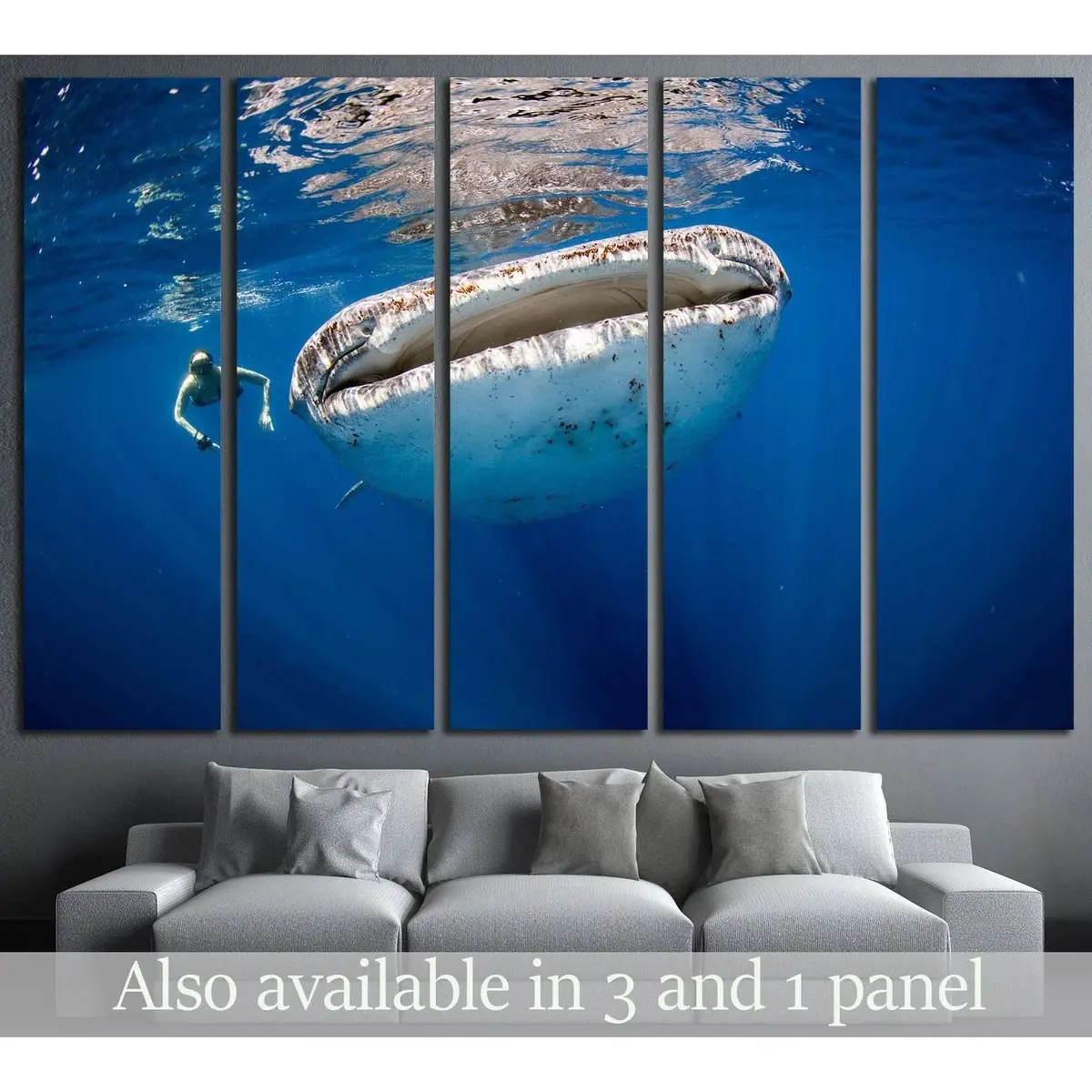 Girl And Whale №507 Ready To Hang Canvas Print 1