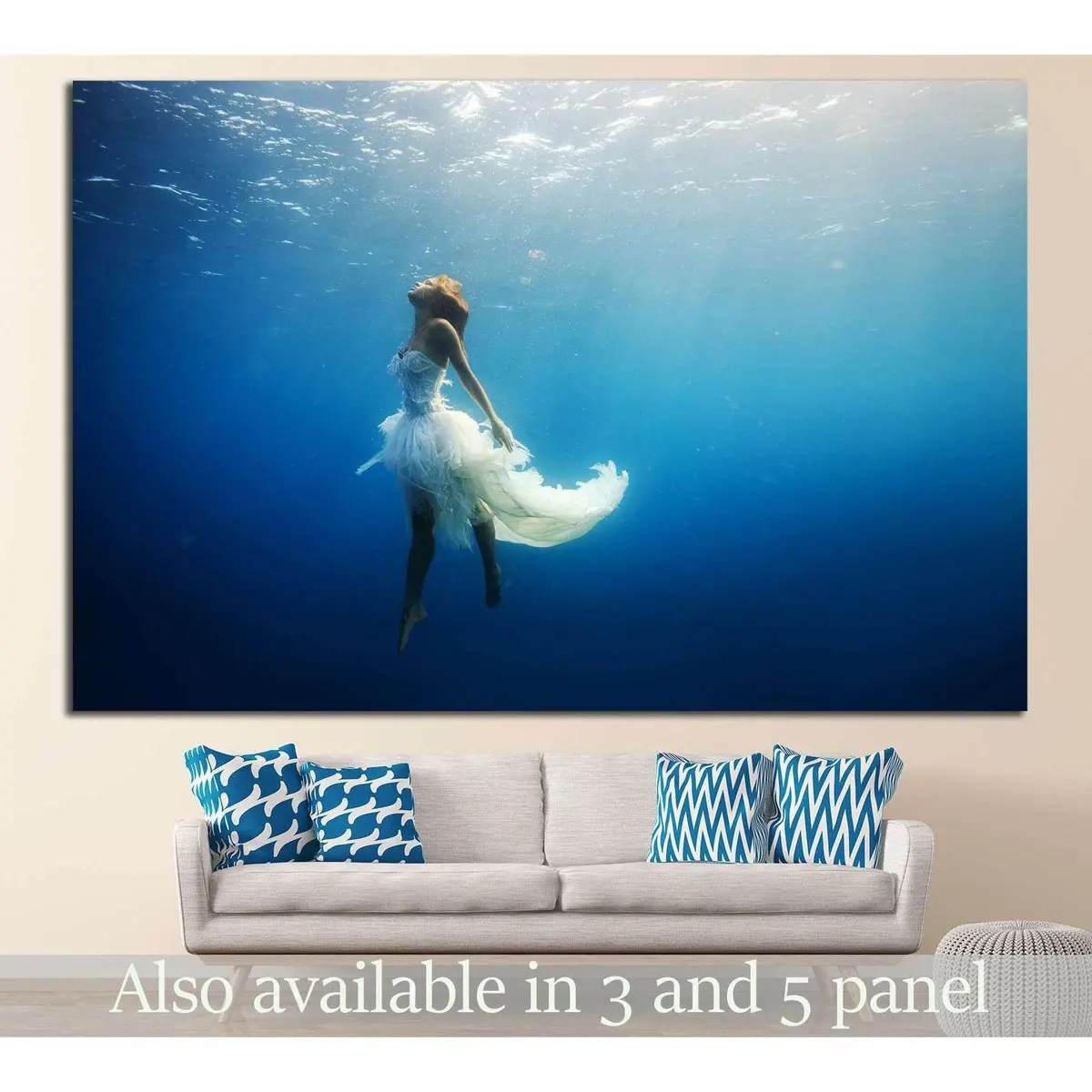 Girl Dancing Underwater №505 Ready To Hang Canvas Print 1
