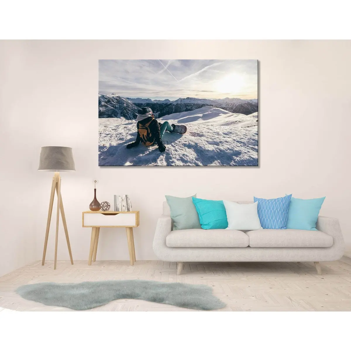 Girl Enjoys The View On The Mountains №04446 Ready To Hang Canvas Print 3