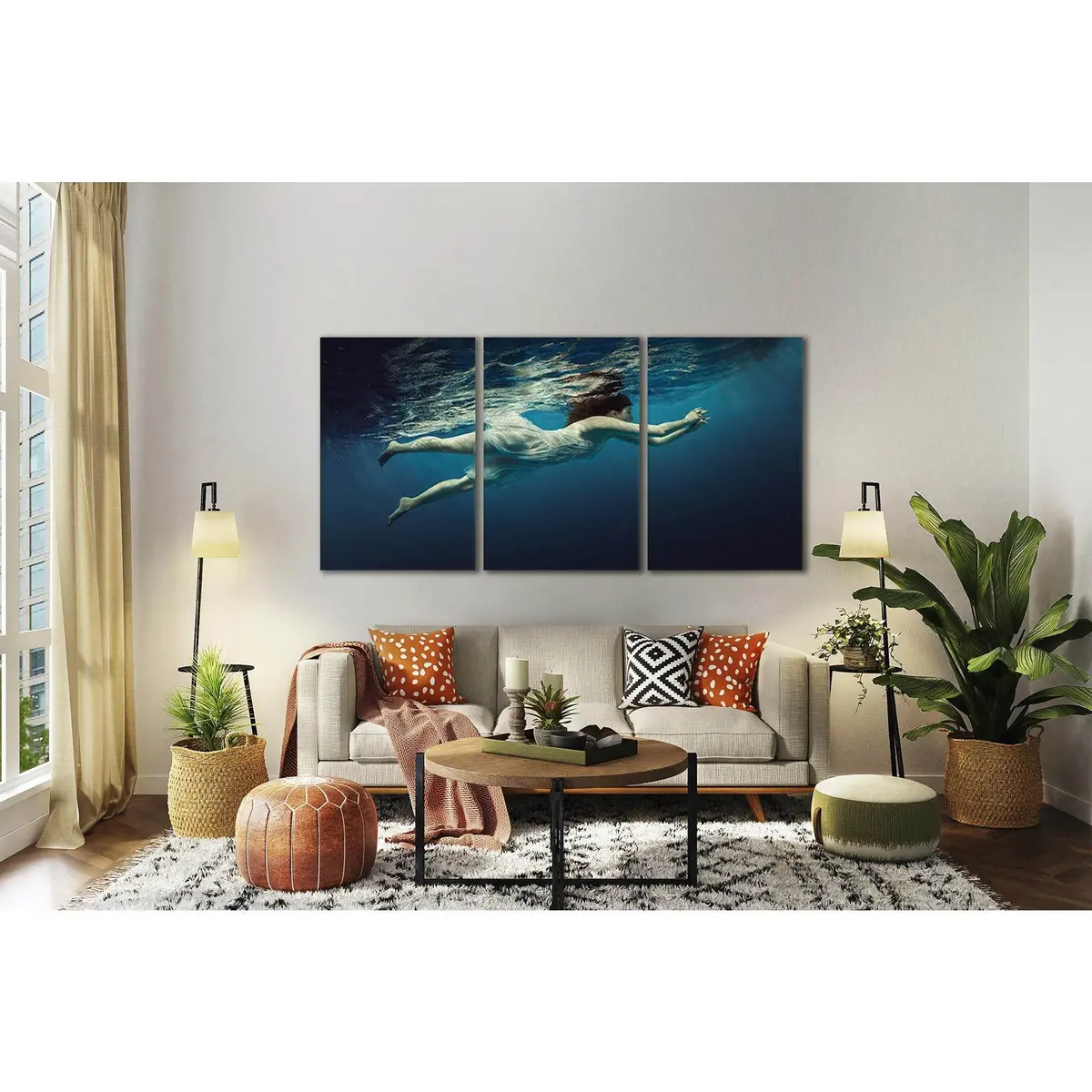 Girl Floats Under Water №Sl44 Ready To Hang Canvas Print 5