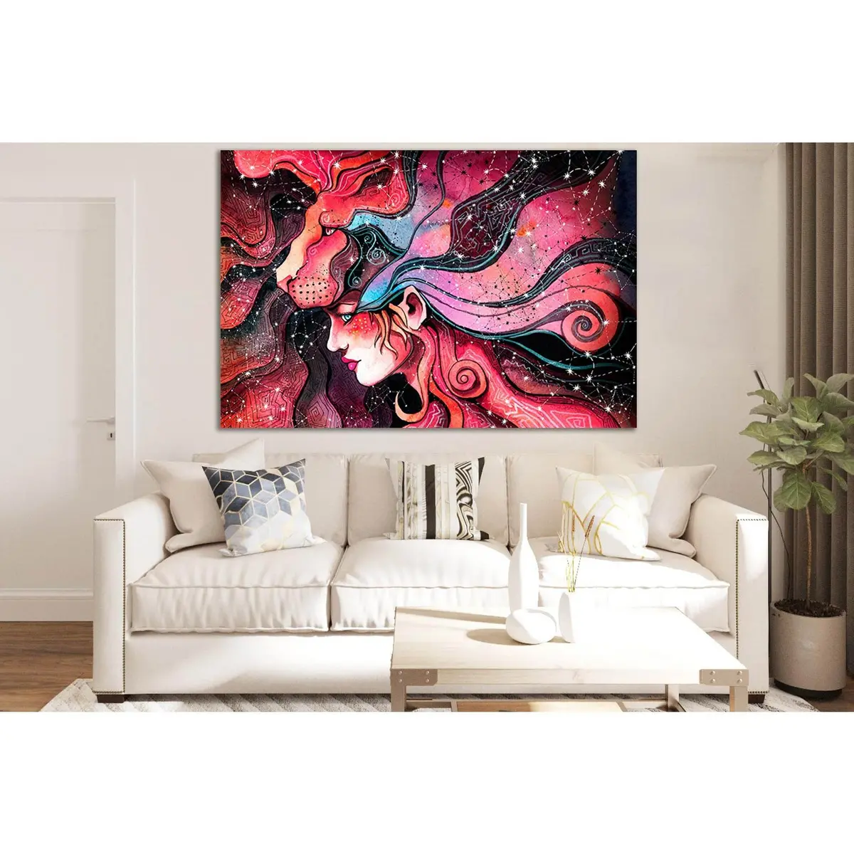 Girl In A Lion Mask №Sl1217 Ready To Hang Canvas Print 1