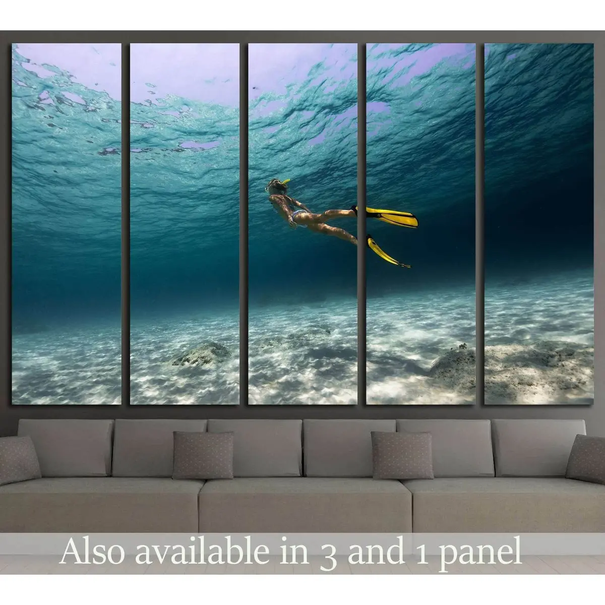 Underwater Girl Canvas Art #502 – Premium Ready-to-Hang Wall Decor