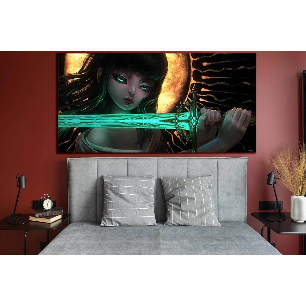 Girl With A Emerald Sword №Sl1224 Ready To Hang Canvas Print 2