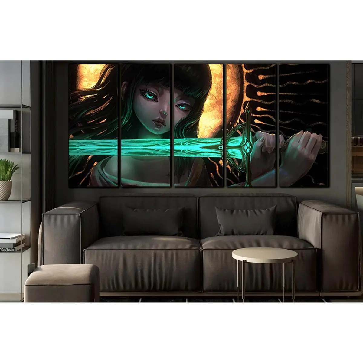 Emerald Sword Heroine Canvas Art – SL1224, Ready-to-Hang Premium Wall Decor