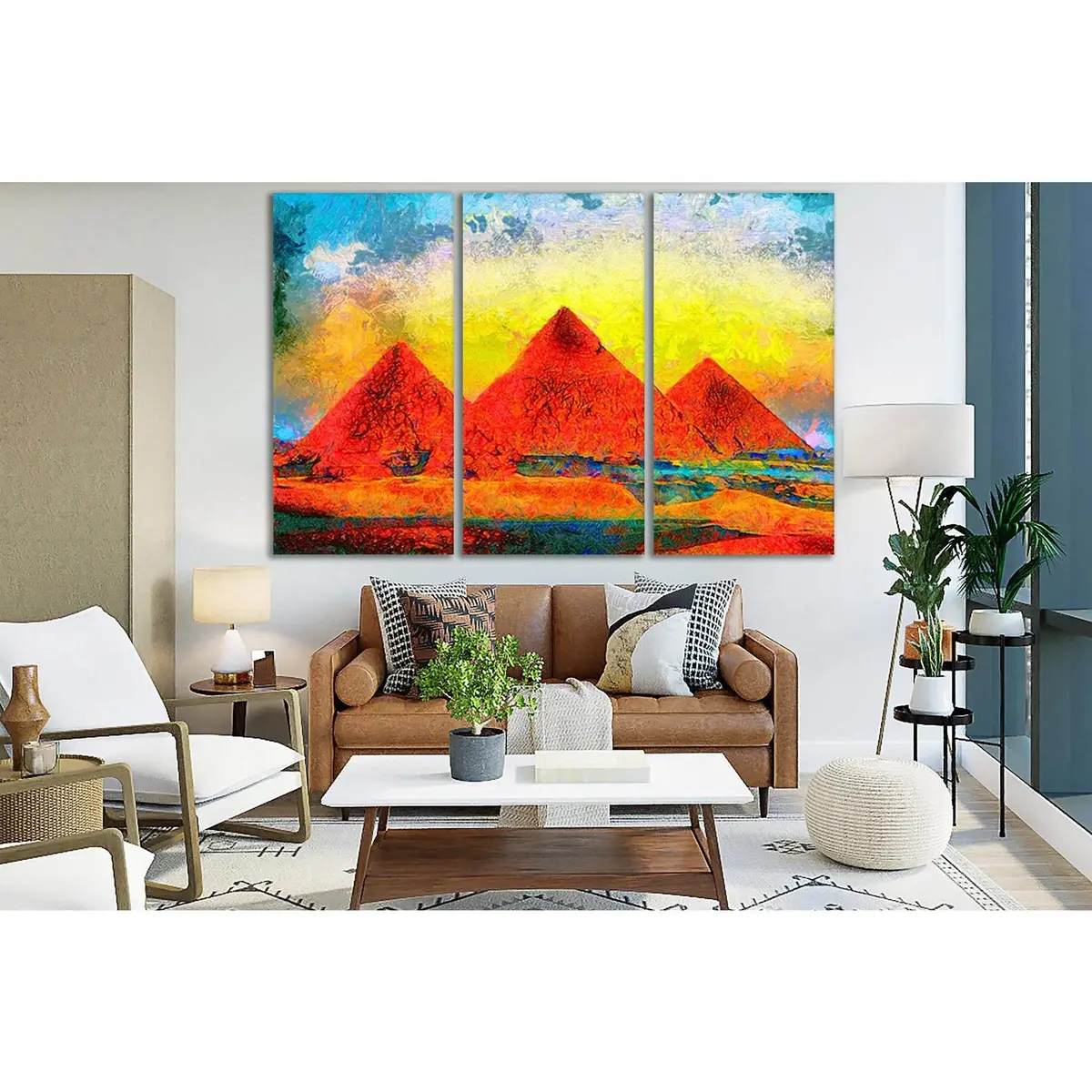 Giza Pyramids Colorful Oil Painting №Sl589 Ready To Hang Canvas Print 5