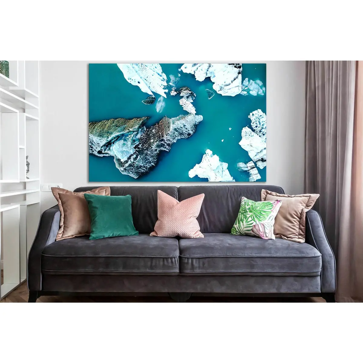 Glacial Lagoon With Icebergs Floating №Sl1338 Ready To Hang Canvas Print 1