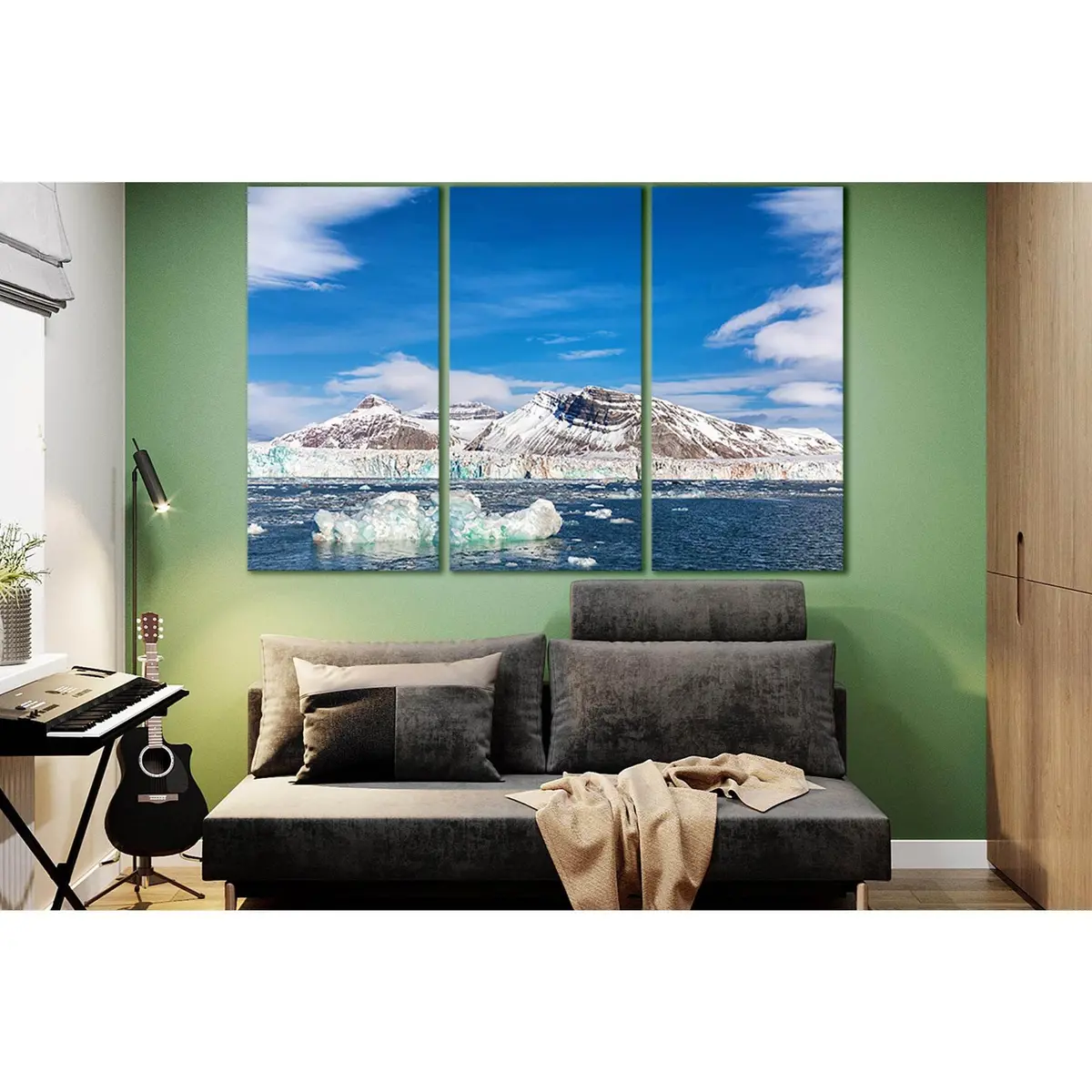Glacier And The Three Crown Mountains №Sl1357 Ready To Hang Canvas Print 5
