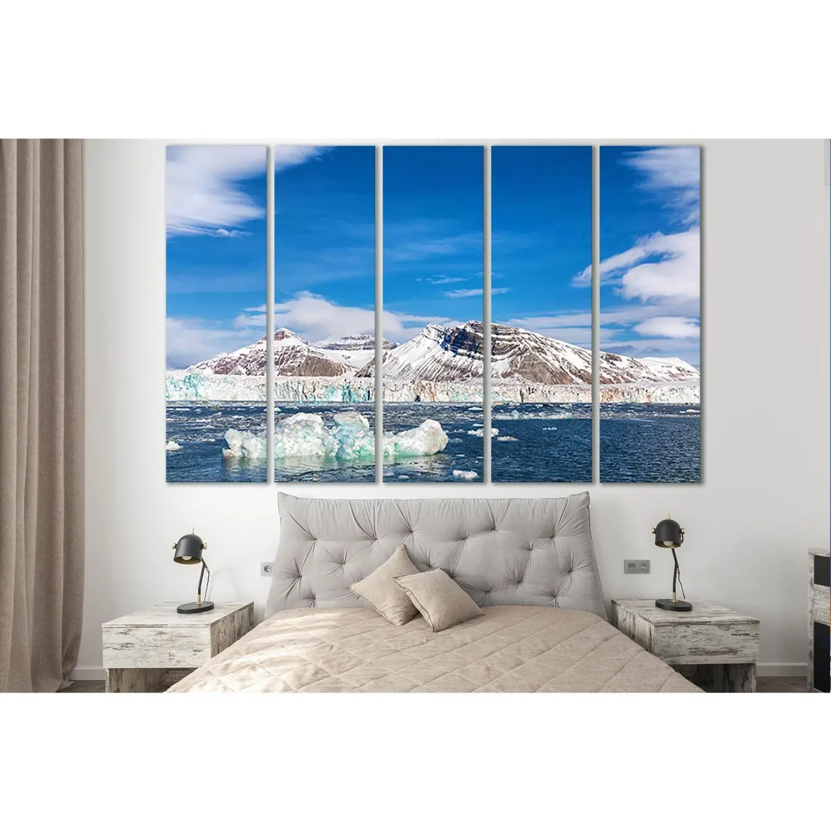 Glacier and Three Crown Mountains Canvas Wall Art – Ready-to-Hang Print SL1357 - Image 3