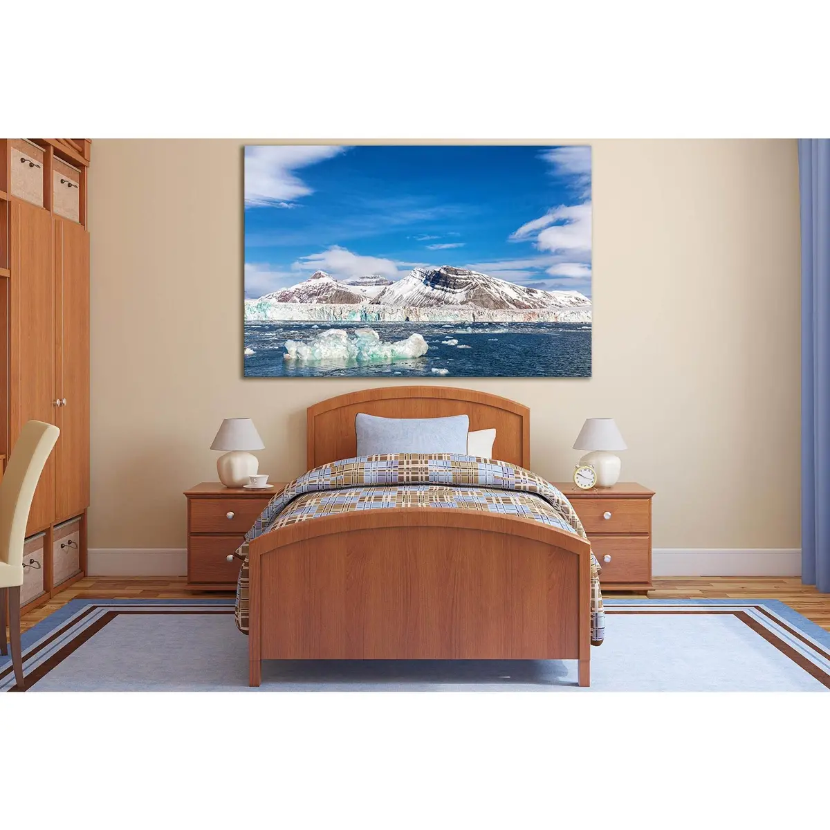 Glacier And The Three Crown Mountains №Sl1357 Ready To Hang Canvas Print 2