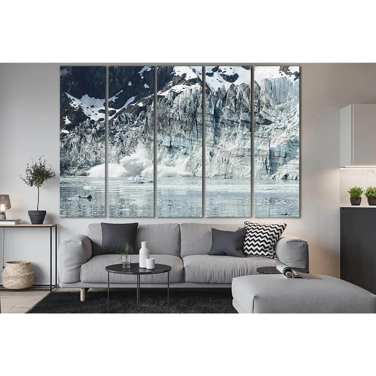 Glacier Bay Alaska Iceberg Calving Canvas Wall Art – SL1337, Ready-to-Hang Premium Print