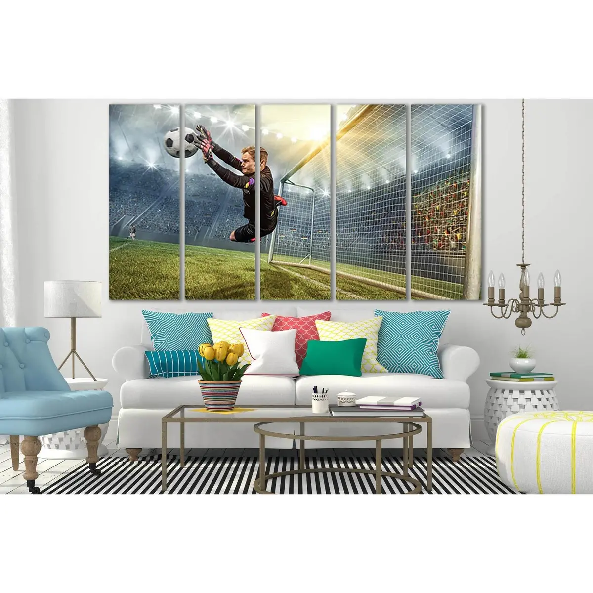 Ready-to-Hang Soccer Goalkeeper Canvas Print – Dynamic Ball-Catching Scene