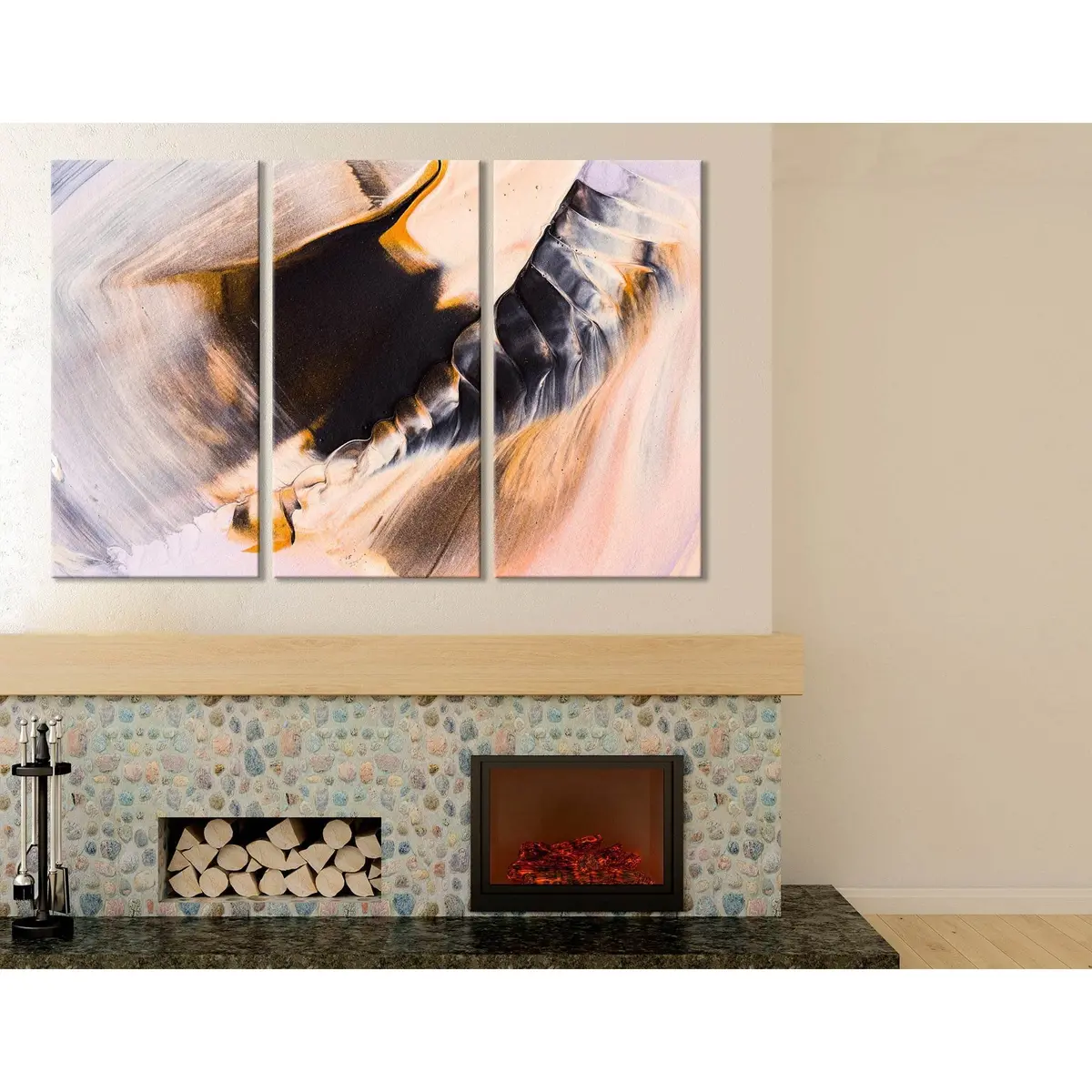 Gold And Gray Chic Abstract №04408 Ready To Hang Canvas Print 5