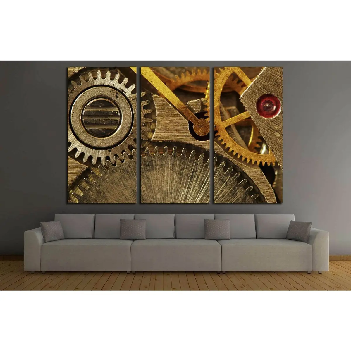 Gold Clock Mechanism №220 Ready To Hang Canvas Print 5