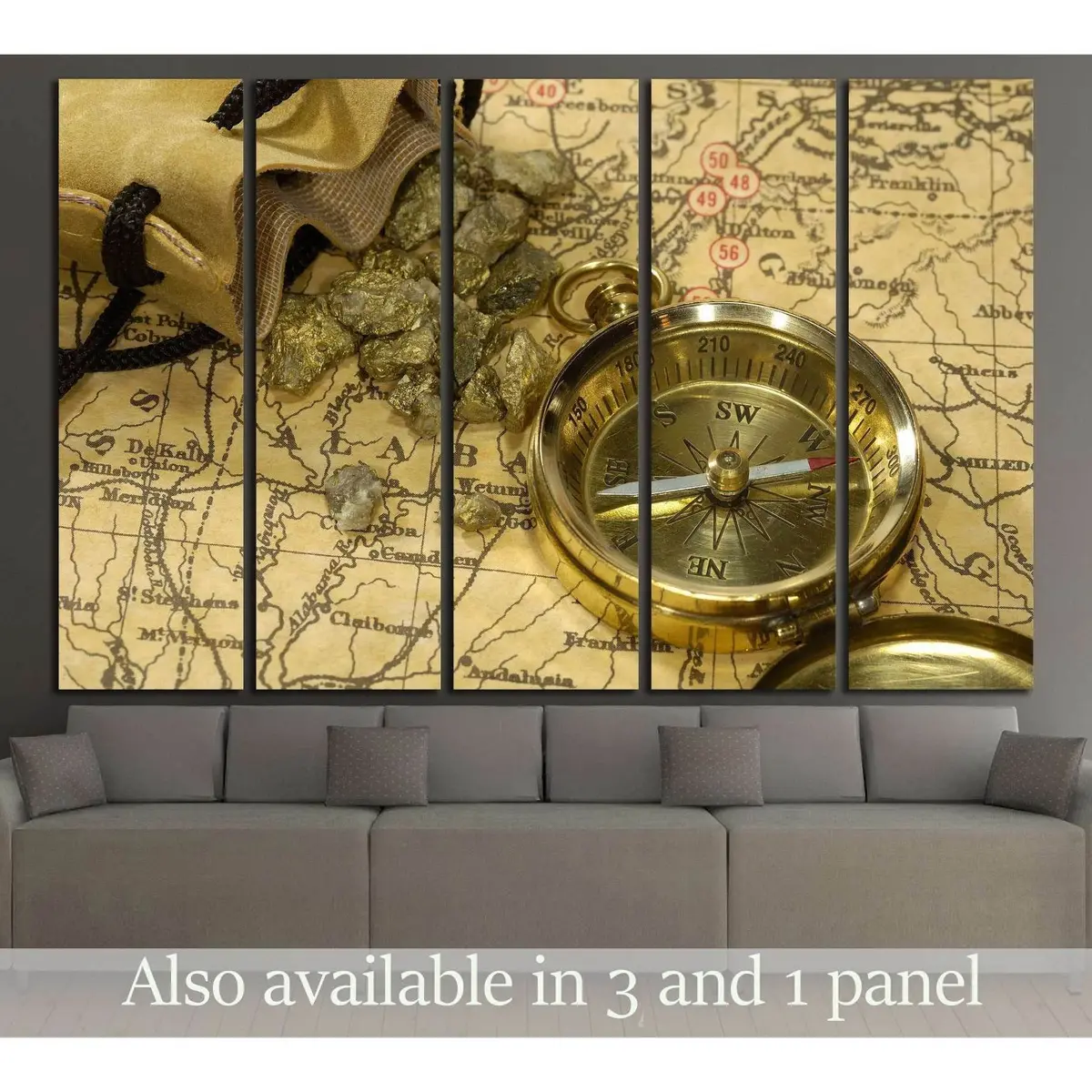 Gold Rush Themed Canvas Art Print #2810 – Pre-Stretched & Ready to Hang