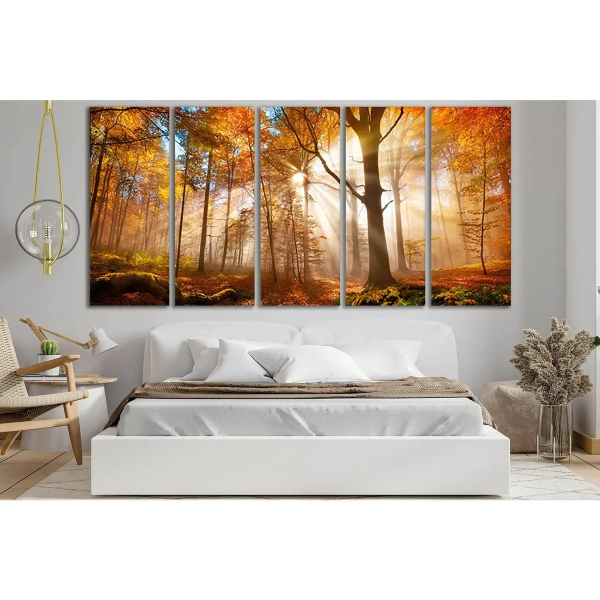 Golden Forest Autumn Canvas Wall Art – Pre-Stretched & Ready to Hang (SL618) - Image 3