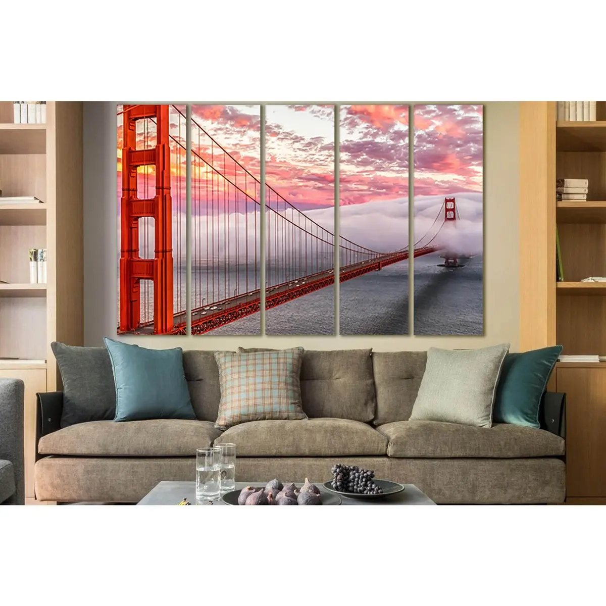 Golden Gate Bridge Amidst Clouds – Premium Ready-to-Hang Canvas Art Print (SL1087) - Image 3