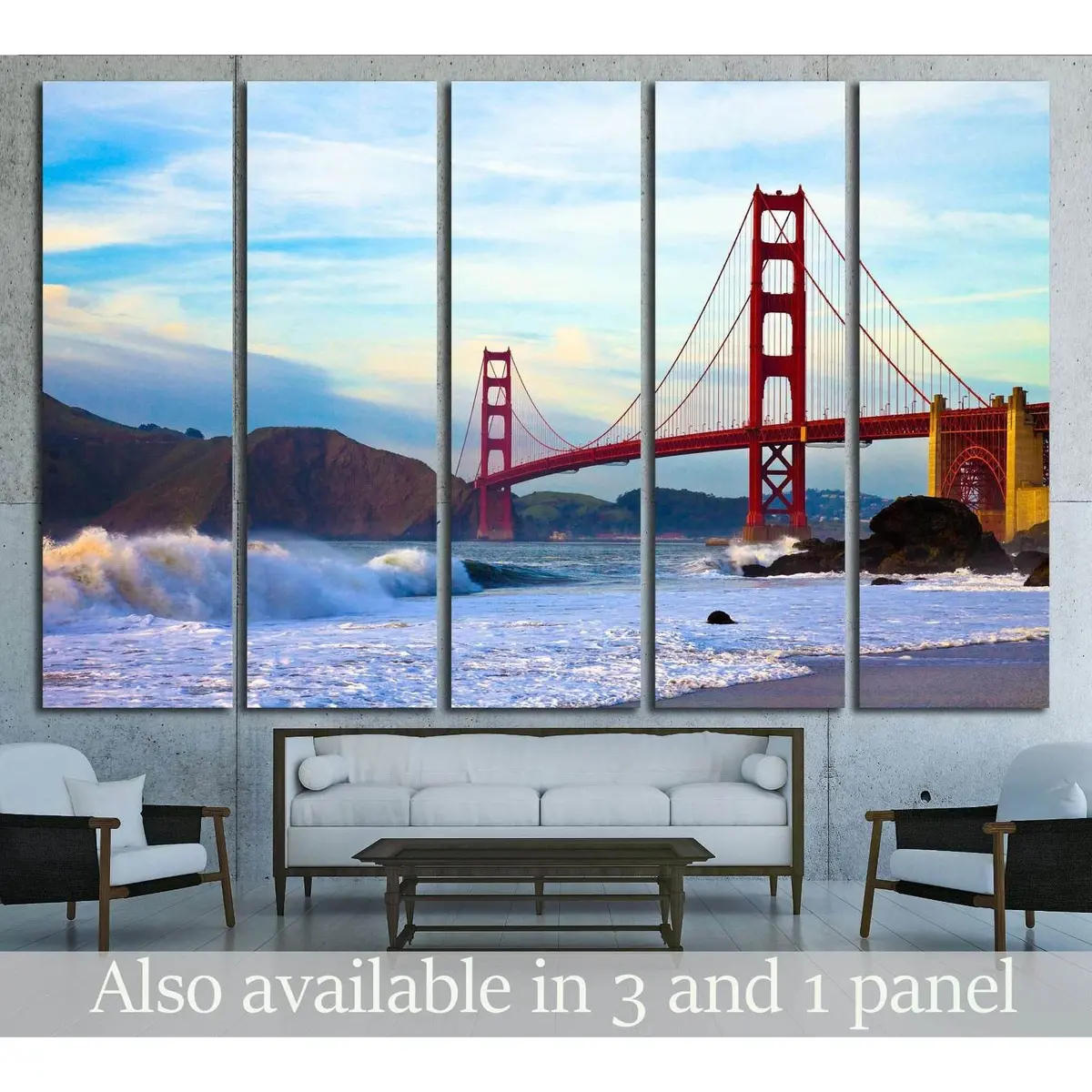 Marshall Beach Golden Gate Bridge Canvas Print – Ready-to-Hang San Francisco Wall Art #1506