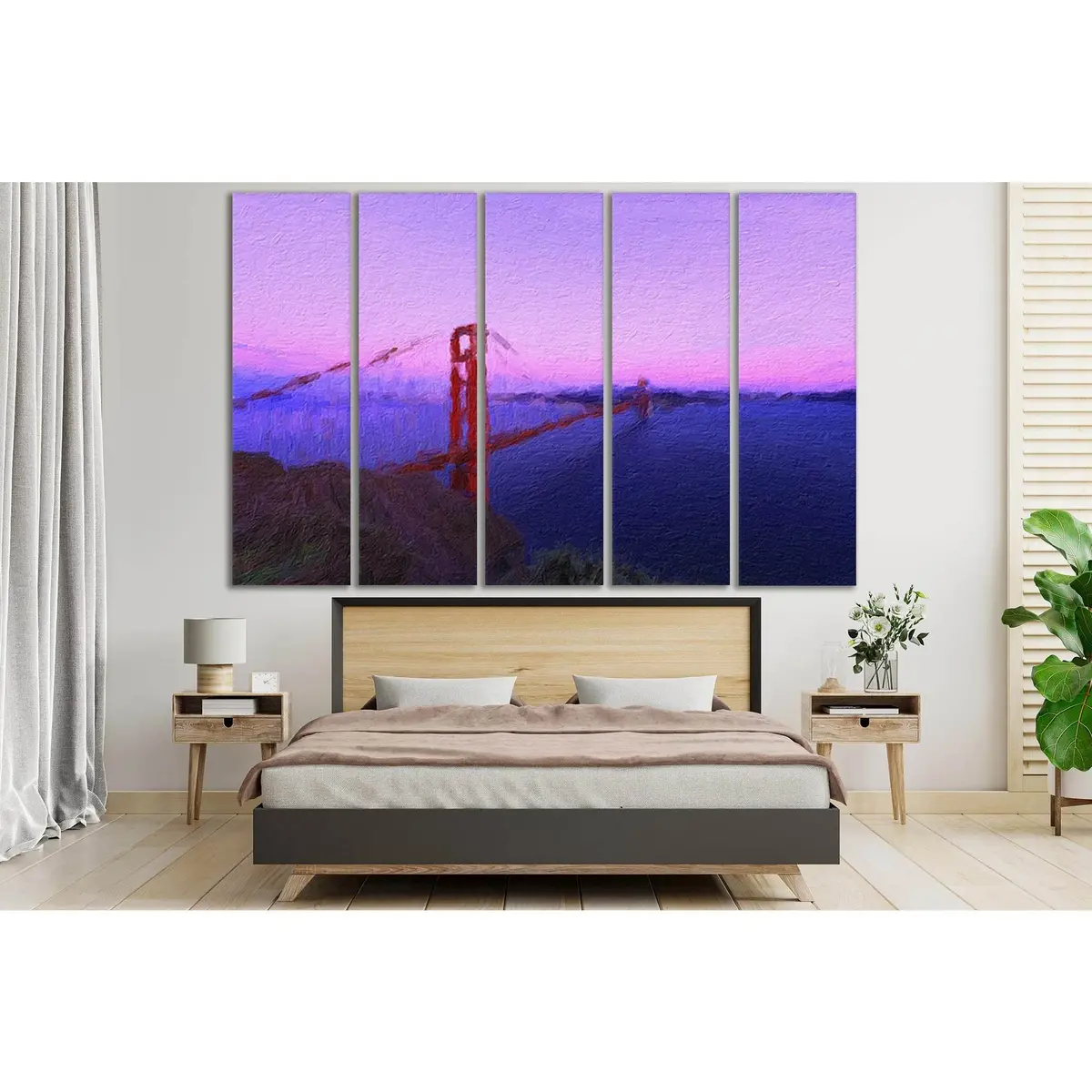 Premium Golden Gate Bridge Canvas Art Print №SL567 – Ready-to-Hang Oil Painting Wall Decor - Image 3