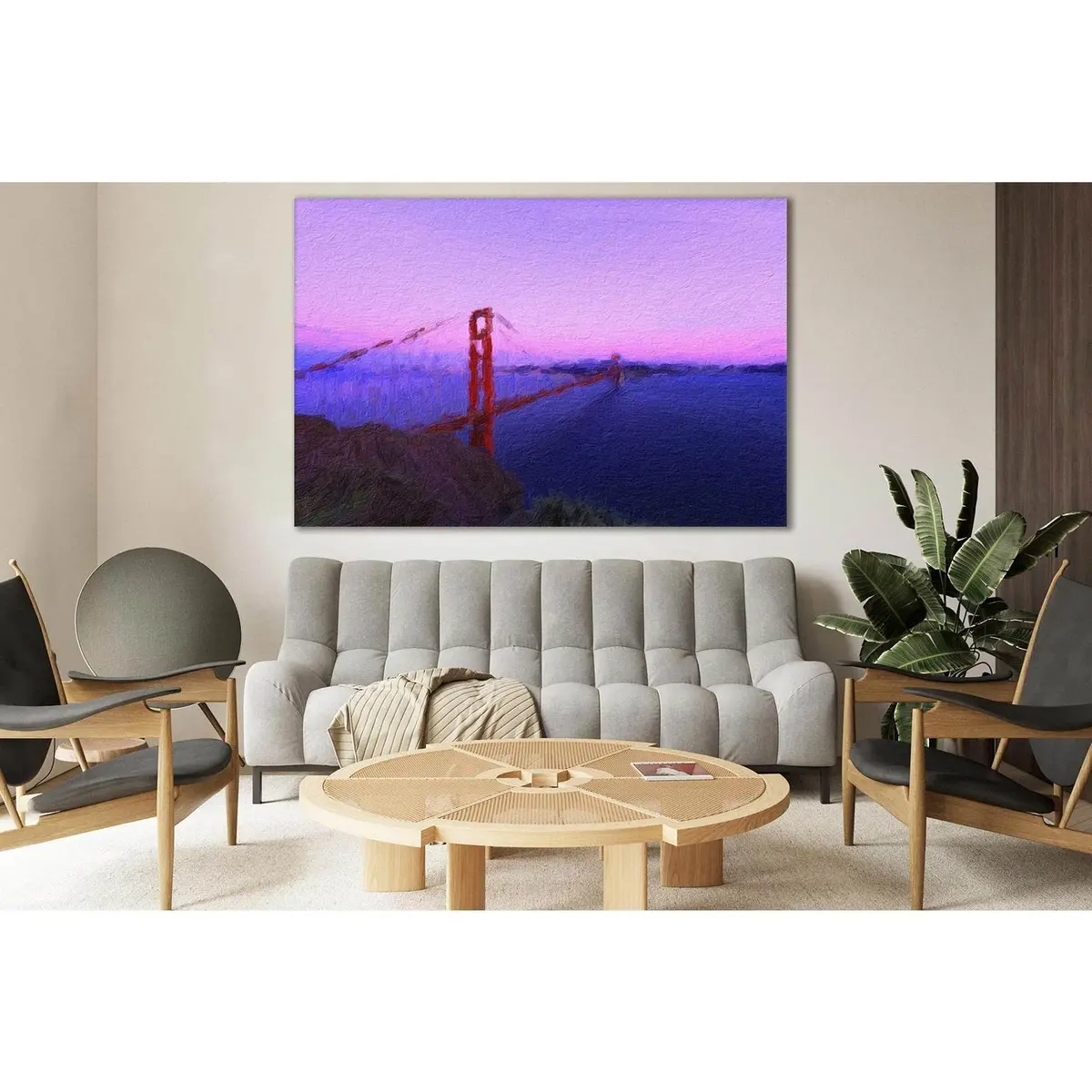 Golden Gate Bridge Oil Painting №Sl567 Ready To Hang Canvas Print 2