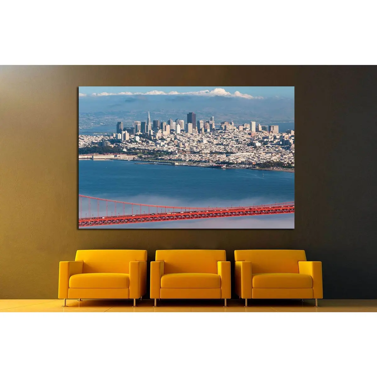 Golden Gate Bridge, San Francisco Peninsula To Marin County,California №1248 Ready To Hang Canvas Print 2