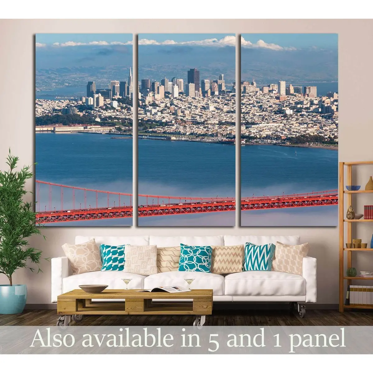 Golden Gate Bridge, San Francisco Peninsula To Marin County,California №1248 Ready To Hang Canvas Print 5