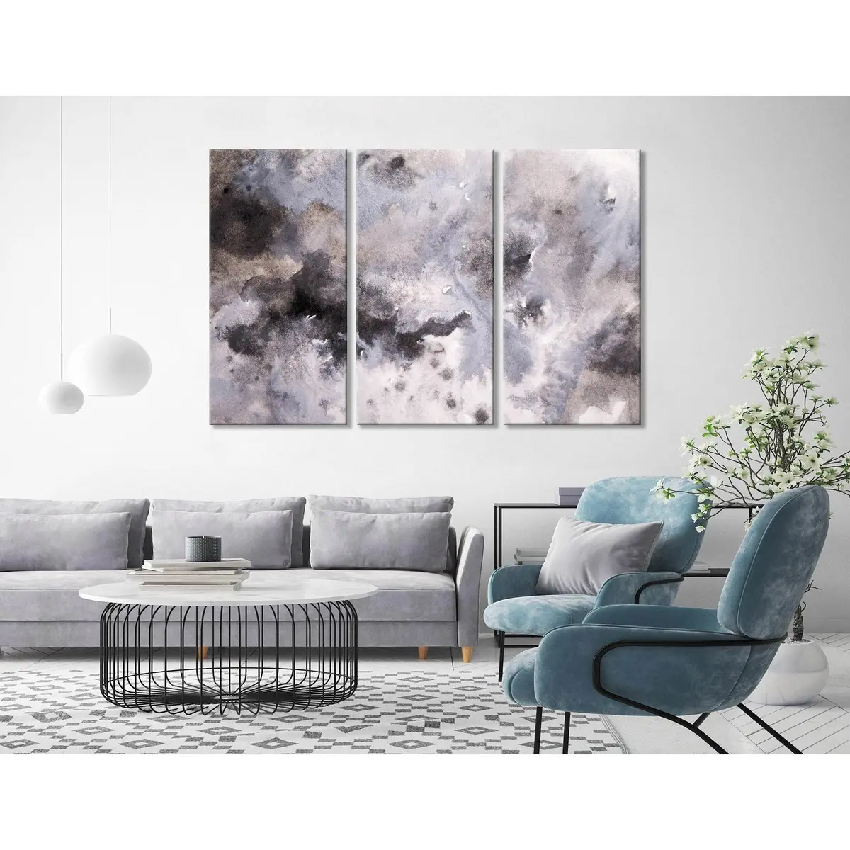 Gray Abstract №04366 Ready To Hang Canvas Print 5