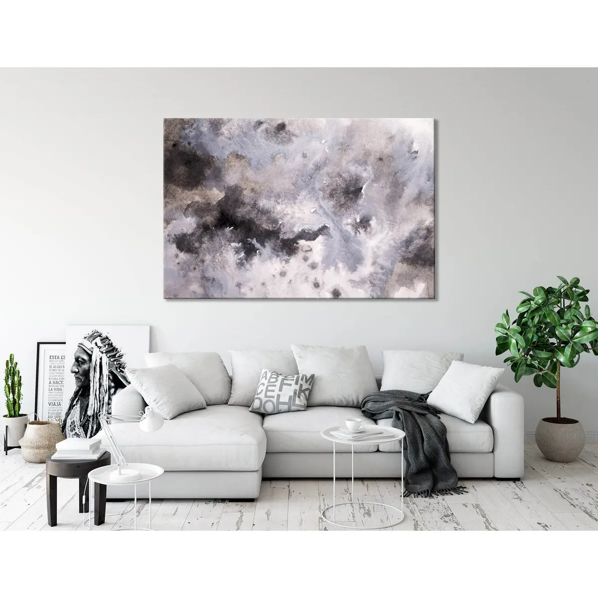 Gray Abstract №04366 Ready To Hang Canvas Print 2