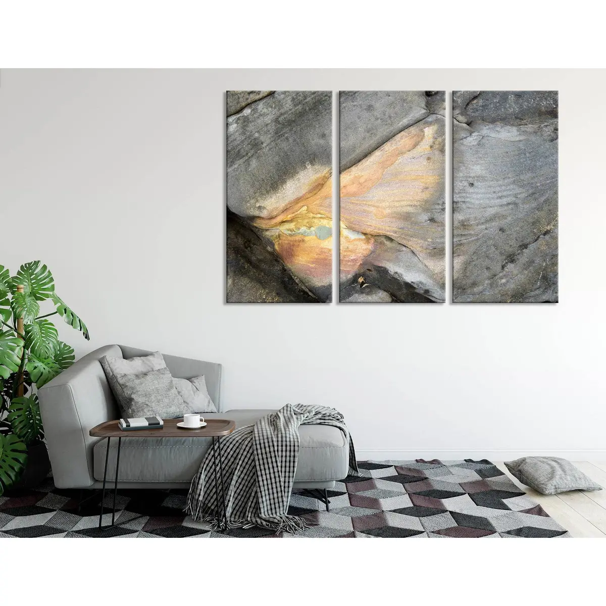 Gray And Orange Abstract №04380 Ready To Hang Canvas Print 5