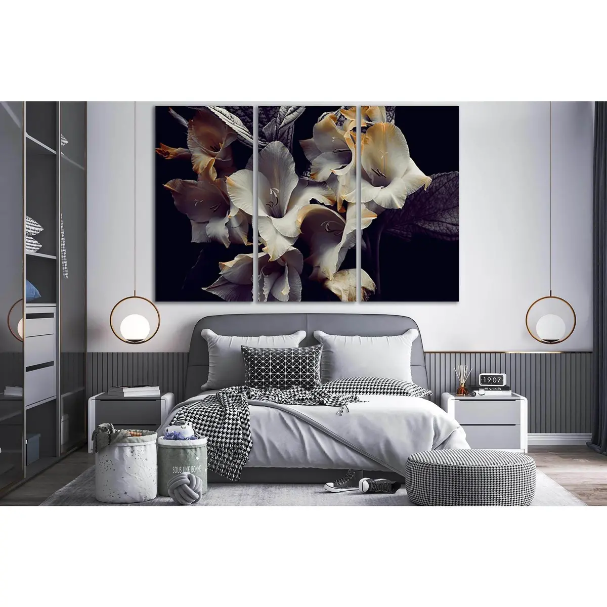 Gray And Yellow Flowers №Sl708 Ready To Hang Canvas Print 5